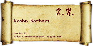 Krohn Norbert névjegykártya