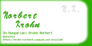 norbert krohn business card